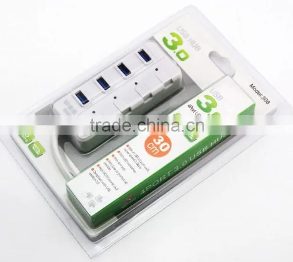 3.0 Super High Speed 4 Port Usb Hub With Switch Button photo-4