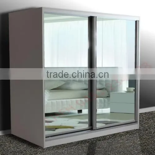 Safety wardrobe door mirror 2 door wardrobe with mirror