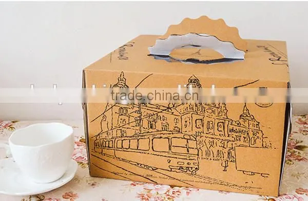 China Manufacture Folding Brown Kraft Paper Cake Box,food Packing Box photo-5