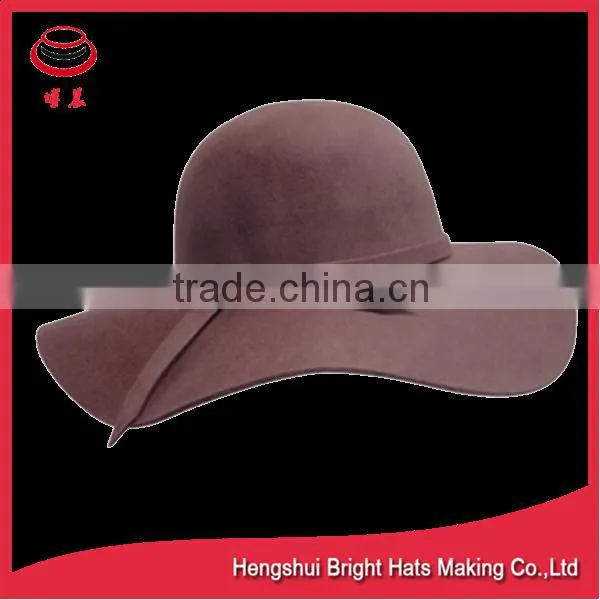 2015 Ladies Wide Brim Wool Felt Floppy Hat photo-4