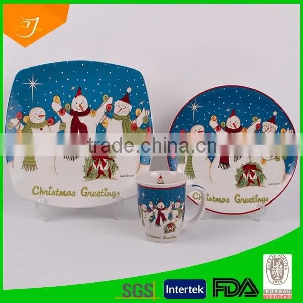 Porcelain Dinnerware With Snowman Family,dinner Set for Christmas photo-2