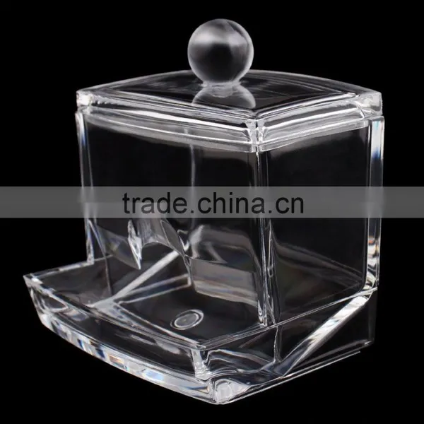 Acrylic Organizer Cotton Swab Holder Makeup Pads Holder Cosmetics Organizer photo-2