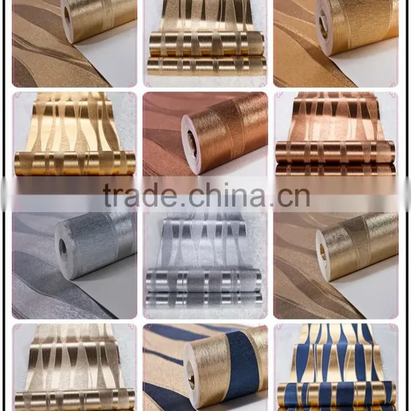 2015 Luxury Metallic Silver Aluminum Glitter Leaf Gold Wallpaper Gold Foil Wallpaper photo-5
