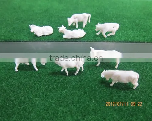 Building Model Cow, Scale Animals for HO Scale, Plastic Building Resin Farm Cow for 1/87 photo-3