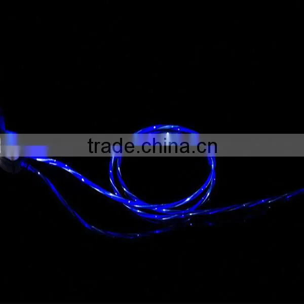 Colorful Flat Micro USB Cable With LED Light for IPhone photo-4