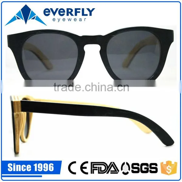 High Quality Custom Bamboo Sunglasses With Shiny Colorful Mirror Lens Style