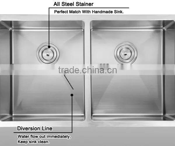 Kitchen Equipments for Restaurant Stainless Steel Undermount Double Handmade Kitchen Sink photo-3