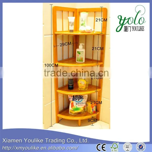 New Design Bathroom Bamboo and Wooden Corner Shelf for Home photo-5