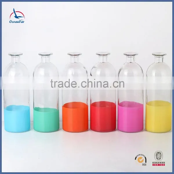 Colored Cylindrical Decorative Glass Vase Cheap Price Home Goods Vase
