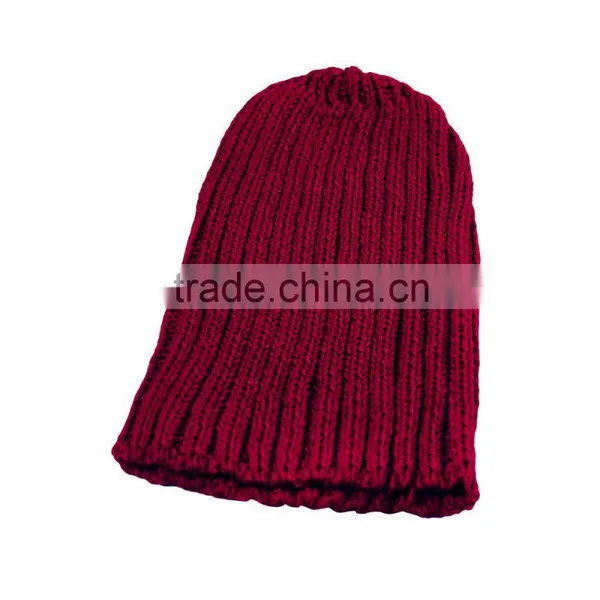 Chic Pure Color Men and Women Fashion Wool Knitted Turtleneck Cap With Black Hat