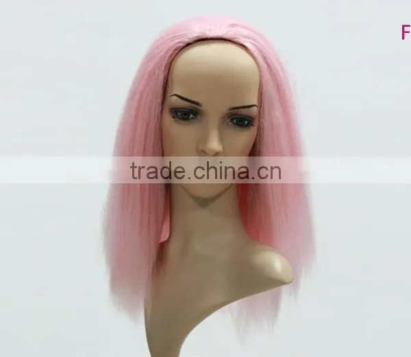 Pink Lace Front Hair Wig Synthetic U Part Braided Lace Front Wigs Long Design photo-2
