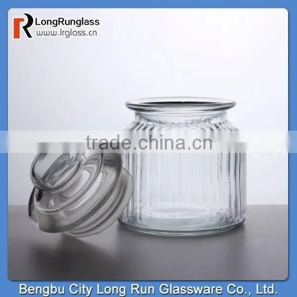 LongRun 10oz Charming Vintage-Style Special Shape Ribbed Glass Jar Glassware Factory Supply photo-5