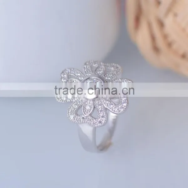 925 Sterling Silver Four Clovers Lucky Leaves Ring With Zircon photo-4