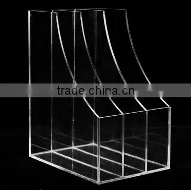3 Slots Clear Acrylic Desktop Literature Organizer / Magazine & Document File Folder Storage Display Rack(AD-B-126) photo-4