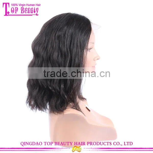 2016 New Arrival Hot Sale Short Brazilian Hair Full Lace Wig 12inch Natural Wave Short Human Hair Wig for Black Women photo-5
