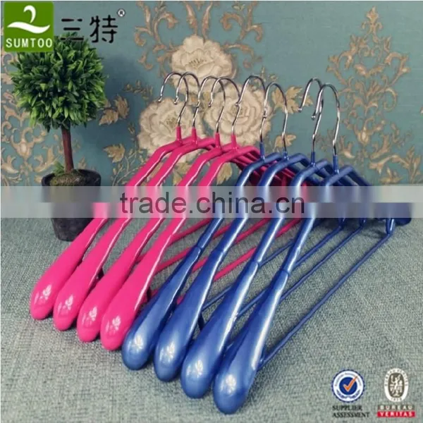 PVC Coated Metal Clothes Colourful Hanger With Bar photo-5