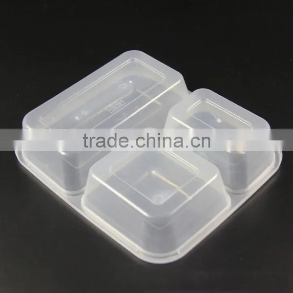 Black 3 Divided Microwavable Safe Storage Plastic Food Containers photo-4