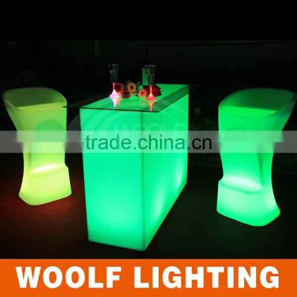 Glowing Rectangular LED Cocktail Lounge Table LED Party Events Lighting Up Decorative Table photo-2