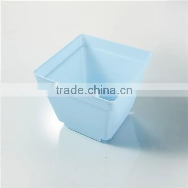 Plastic Colorful Small Square Flower Pots With Pallet Tray Saucer for Decoration of Home Office Desk Garden Flower Sh photo-4