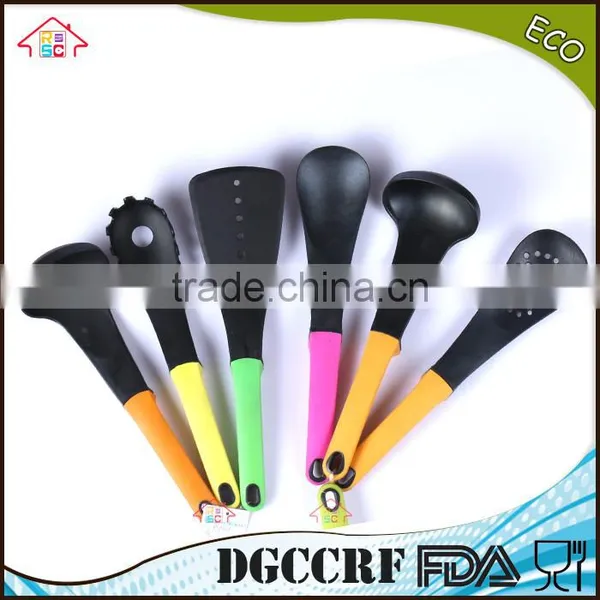 NBRSC High Quality Set of 6 Pieces Colorful Nylon Kitchen Utensils Set Ladle Slotted Strainer Spatula Spoon Solid photo-6