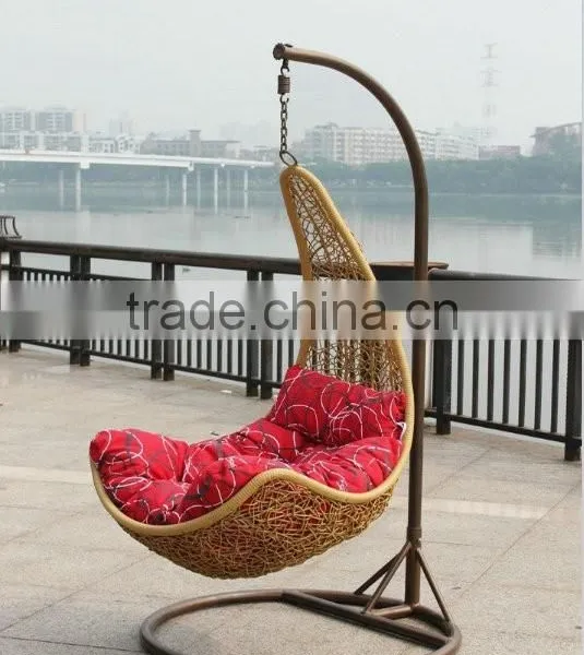 Garden Outdoor Furniture Rattan Hanging Hammock Wicker Swing Chair photo-5