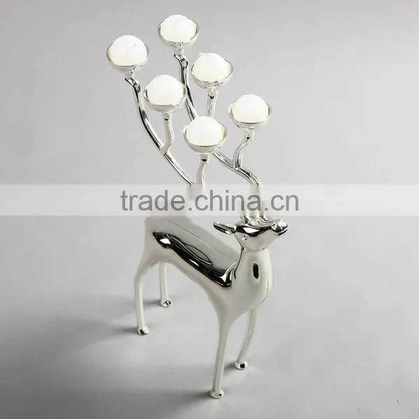 Deer Stainless Steel Silver and Gold Plated Candle Holder Candleholder With 6 Spherical Candle for Home Decoration Free Shipping photo-4