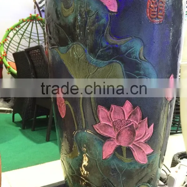 High Quality Classic Water Founatin Large Vase With Flower Pattern photo-3