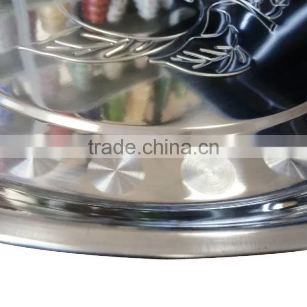 28cm High Quality Stainless Steel Round Serving Tray photo-4