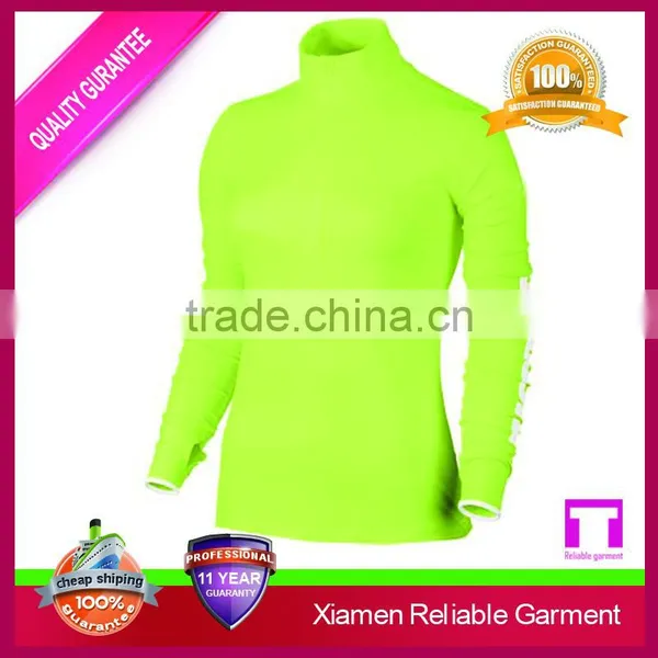 Custom Dry Wick Running Shirts With Zipper Long Sleeve, Ladies Gym Tops photo-4