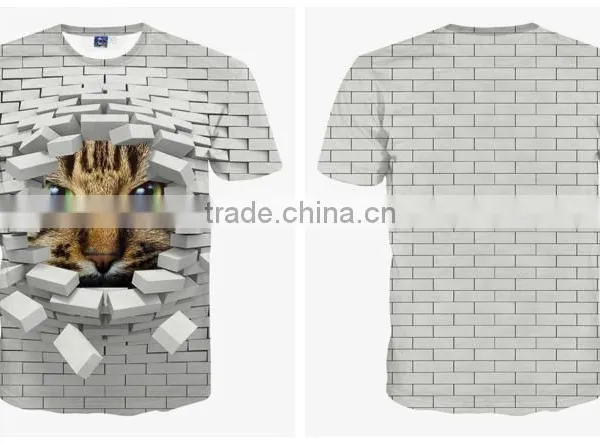 Ebay Hot Sale 3D Animal Printed T Shirts for Men Flash-cat Printed 3D T-Shirts Short Sleeve photo-6
