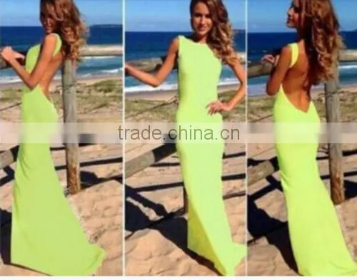 Wholesale Customized Women 100% Cotton Multi Color Striped Long Maxi Dress photo-5