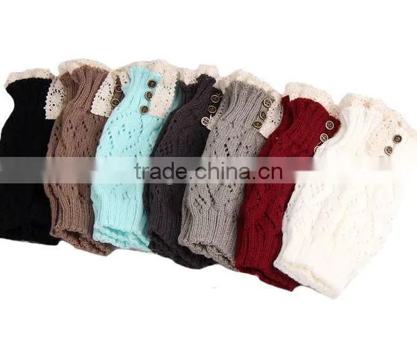 Factory Best Selling New Design Buttons Crochet Women Lace Boot Cuffs photo-2