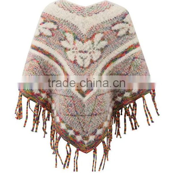 New Fashion Girl Knitting Pullover Poncho Sweater photo-3