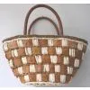 Corn Husk Tote Bag Brown Corn Husk + White Paper Straw