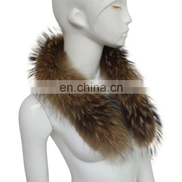 Real Fur Trim Wholesale Detachable Raccoon Fur Collars Coat photo-3