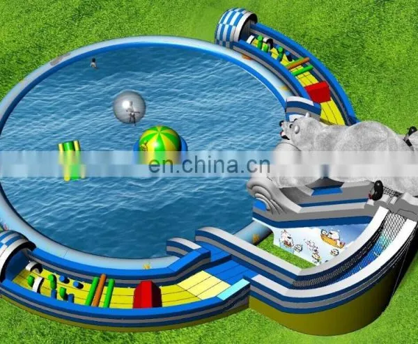 Best Quality Commercial Grade Giant New Design Polar Bear Inflatable Water Slide for Sale photo-3