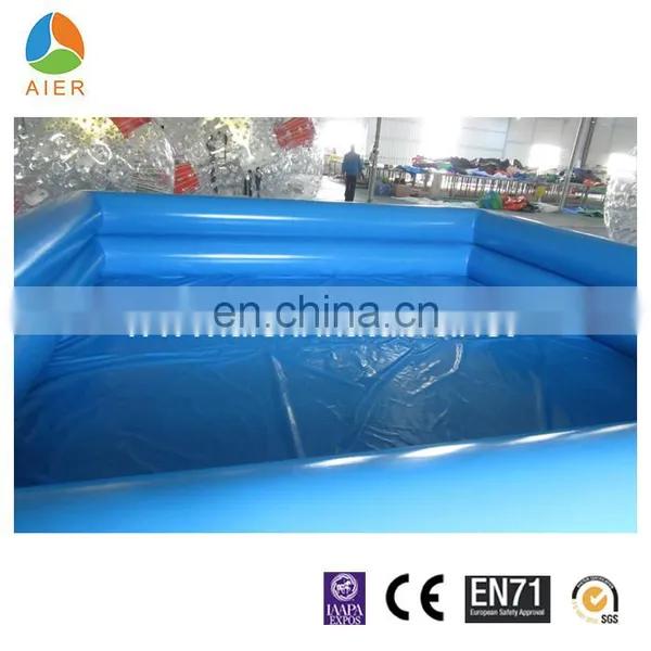 Double Layers Materials Squate Blue and Orange Color Inflatable Swimming Pool With CE Certificate photo-3