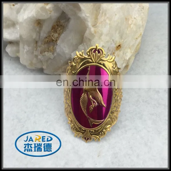 Factory Price Custom Luxury Metal Two Tone Color Printed 3d Wine Emblem Label With Good Sticker