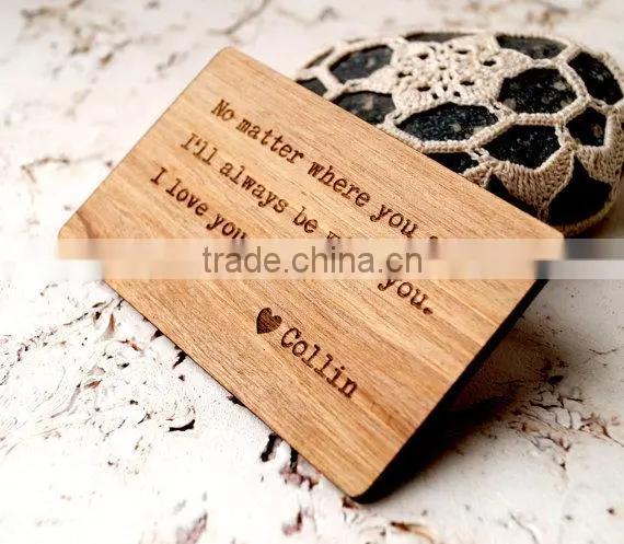 Custom Made Logo and Painted Color Wooden Wallet Insert Card,wood Wallet Card photo-2