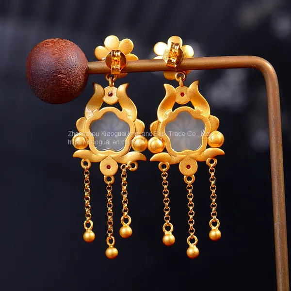 Hetian White Jade and Pearl Earring photo-3