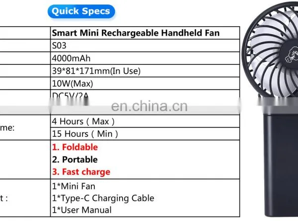 Portable Pocket Size Handheld USB Rechargeable Mini Fan photo-2