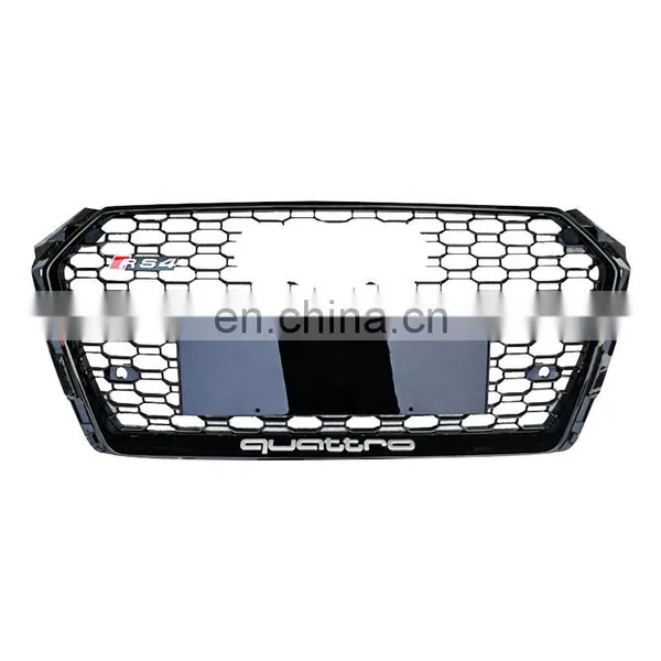 Replacement RS4 Car Front Grille for Audi A4 B9 Black Center Honeycomb Mesh High Quality Bumper Grill no Logo Style 2017-2019 photo-4