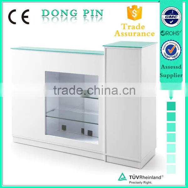 Small Size Modern Rectangle Shape White Reception Desk photo-3