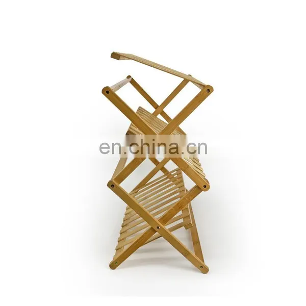 Bamboo Bathroom Rack Shelf Customized Wholesale 3 Tiers Foldable Bamboo Storage Holder photo-3