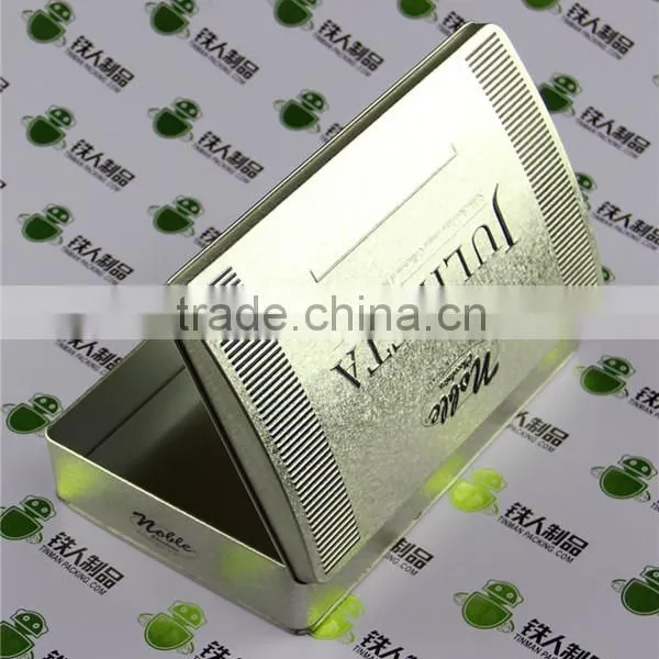 Square Tea Tin With Embossing, Metal Tin Box photo-4