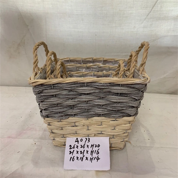 Arc Top Shape Willow Basket Wooden Craft Gift Basket