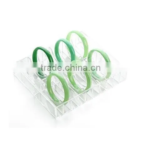 Clear Acrylic 20 Slots Bracelet Display Tray Jewelry Display Case Bangle Bracelet Storage Organizer photo-3