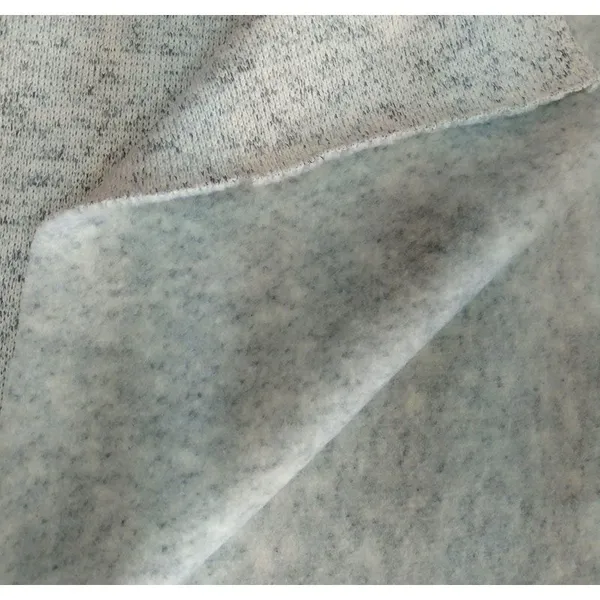 Premium 100% Polyester Melange Knit Coarse Needle Hacci Brushed Fleece Fabric - Ideal for High-End Apparel photo-3