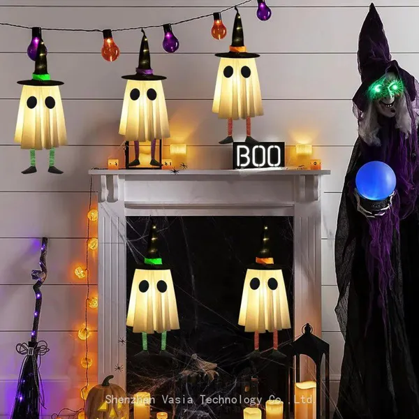 Factory-Supplied LED Ghost Hangers - Witch Hat Design for Halloween Wholesale photo-2
