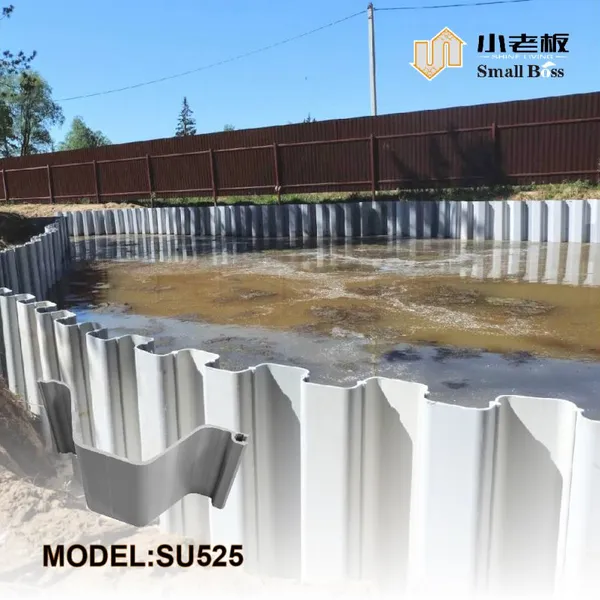 Modular PVC Sheet Pile Plastic Vinyl Sheet Pile for Foundation Support U Type Sheet Pile SU525
